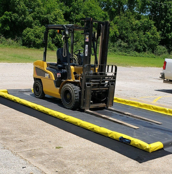 Basment Ramp Guard Berm Track Guard for Secondary Spill Containment — Consolidated Containment