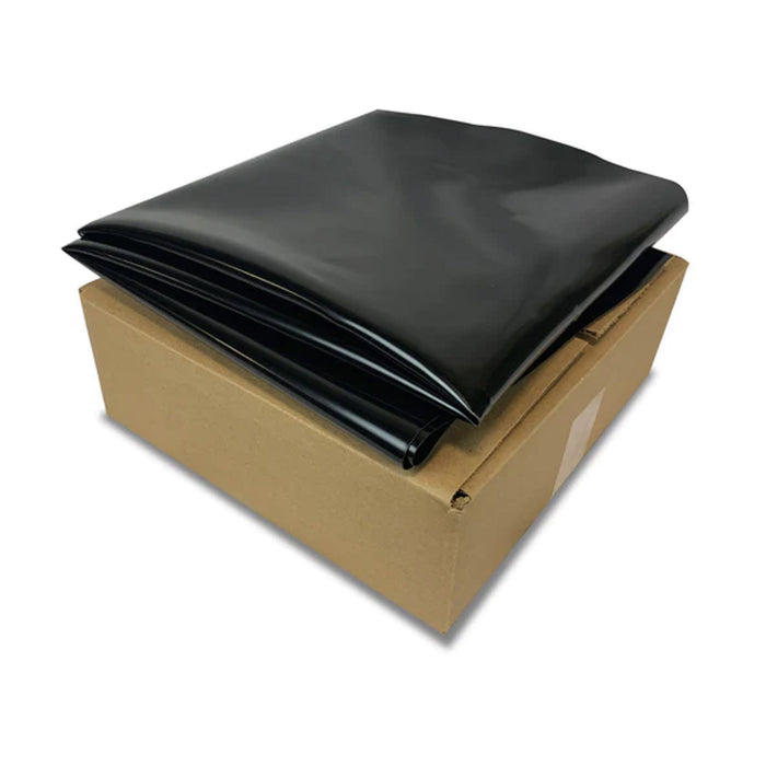 Black folded mat sitting on top of a cardboard box