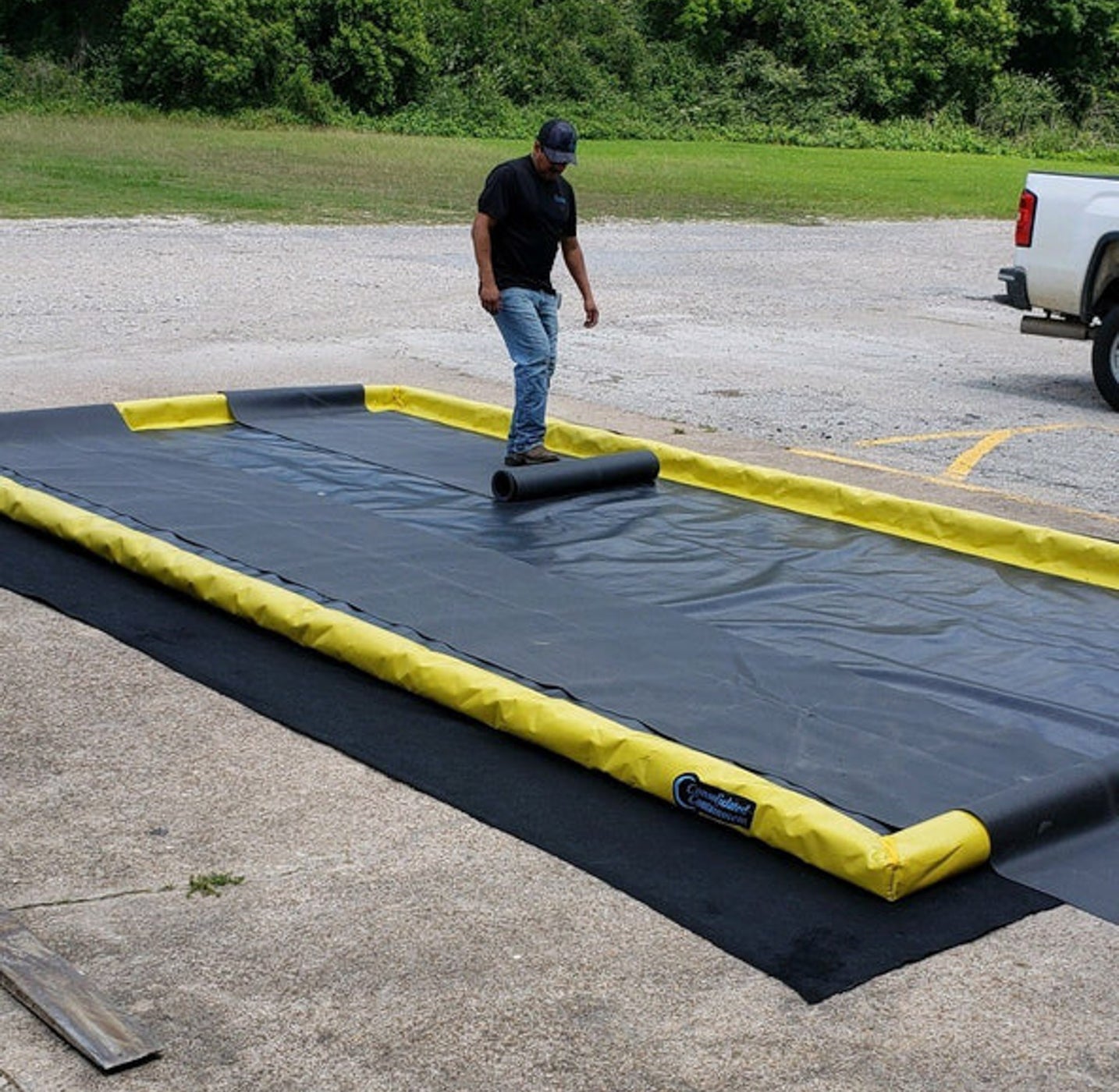 Basment Ramp Guard Berm Track Guard for Secondary Spill Containment — Consolidated Containment